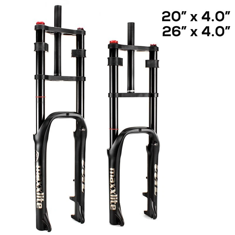 MTB Air Pressure Suspension Fork Snow Bike Double Crown Alloy 20 26*4.0 Fat Tire - Image 2 of 4