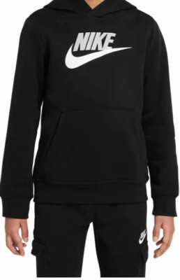 $60 Nike Boys 5-6 Years CLUB FLEECE Sweatpants Sweatshirt Set Spellout Black NWT