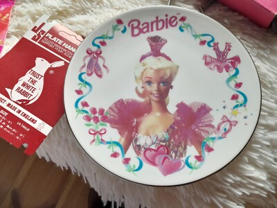 Barbie Puppe rosa 1995, Sammelteller, Porzellan, Aynsley runde Schale auf Ständer