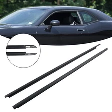 2pcs Front Door Window Belt Weatherstrip Fit For DODGE CHALLENGER 2008-2017