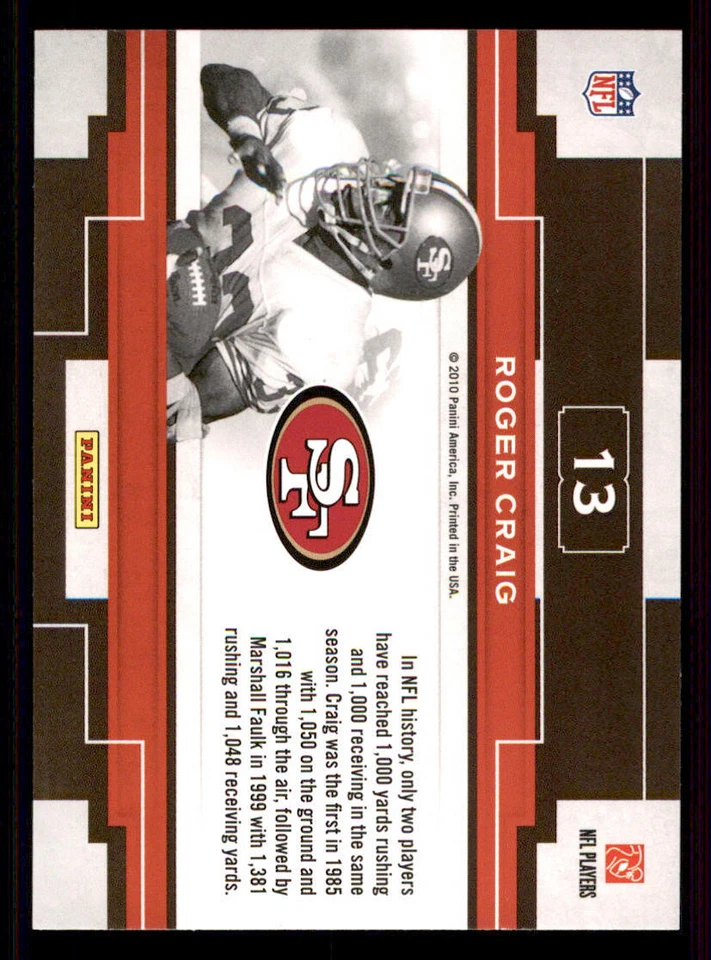 2010 Panini Threads Century Legends #13 Roger Craig - Image 2 of 2