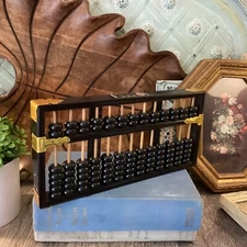 Lotus Flower Brand Abacus PRC People's Republic Of China 13 Rows 91 wooden Beads