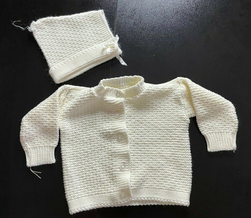 Vintage Orlon Chunky Knit Ivory Newborn 