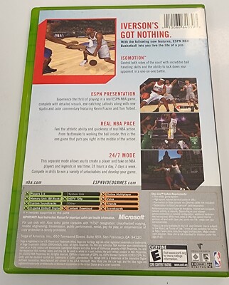 ESPN NBA Basketball 2K4 Microsoft Xbox Sega Rated E - Iverson | eBay