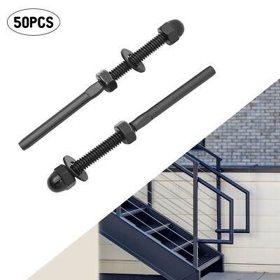 50PCS T316 Swage Threaded Tensioner for 1/8 in Cable Railing Systems Railing Kit