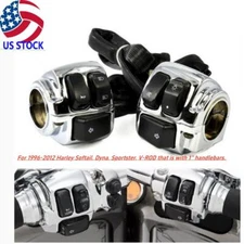 1" 25mm Handlebar Control Switch Housing Wiring Harness for Harley Dyna 96-12 US