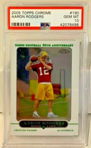 Aaron Rodgers 2005 Topps Chrome RC Rookie #190 - PSA 10 GEM MT GREEN BAY PACKERS - Picture 1 of 2