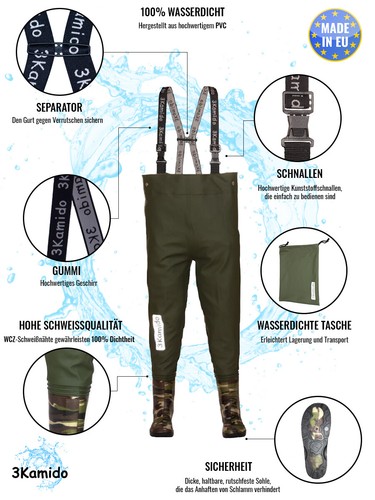 Wathose Kinder Mit Stiefel - Wasserdicht & Atmungsaktiv Für Outdoor-Abenteuer