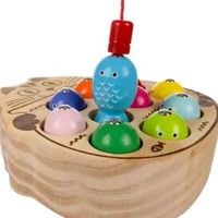 Magnetisches Angelspiel Fische Angelruten Spielzeug Holz Kleinkinder