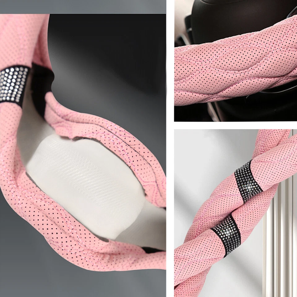 15'' For Great Wall Car Steering Wheel Cover Suede leather Breathable Anti-Slip - image 2 of 4