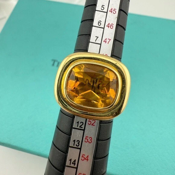 Anillo de cóctel vintage Tiffany & Co. Paloma Picasso piedras preciosas citrino talla 5,25 Foto 2 de 4