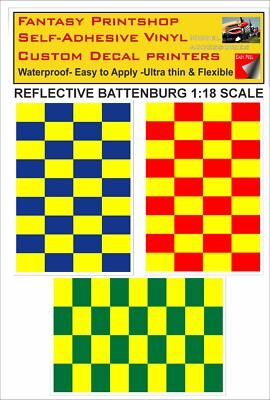 RC 1:18 Scale REFLECTIVE BATTENBURG VINYL STICKER DECAL 1/18 SCALE R.C MODELS