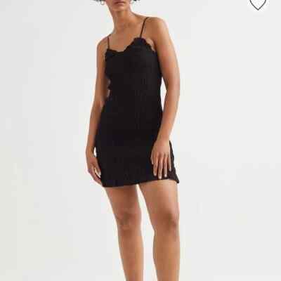 H&M Black Smocked Mini Bodycon Dress Stretch Size M NWT | eBay H&M Black Smocked Mini Bodycon Dress Stretch Size M NWT | eBay