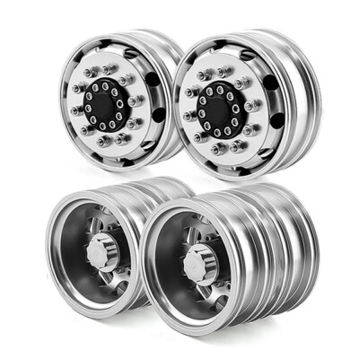 ALUMINIUM FRONT & REAR WHEEL SET FOR 1/14 RC TAMIYA TRACTOR TRUCK SCANIA R620