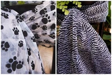 Vibrant Print draping runners Organza Sheet - Zebra or Paw