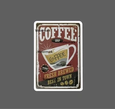 Coffee Shop Sticker Retro Waterproof NEW