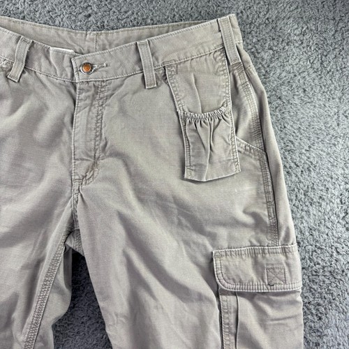 Pantalone Carhartt Donna 10 Beige Capri Crop Force Relaxed Ripstop Media Cargo Usato in ottime condizioni - Foto 2 di 14