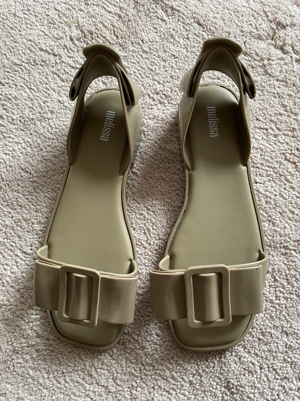 Melissa Aurora Brown Slingback Bukle Bow Sandals Sz 7 INSTITUTO