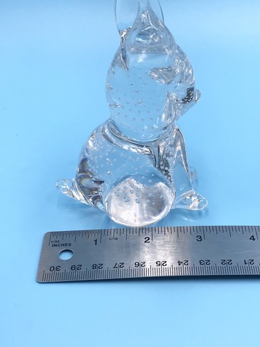 Art Glass Handblown Bunny/Rabbit Controlled Bubbles Clear Glass 5“ X 3“ X 2“ - Picture 12 of 12