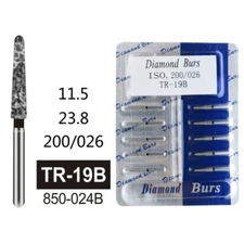 100 PCS Super Coarse Diamond Burs Taper Round End TR-19B for Dental Handpiece