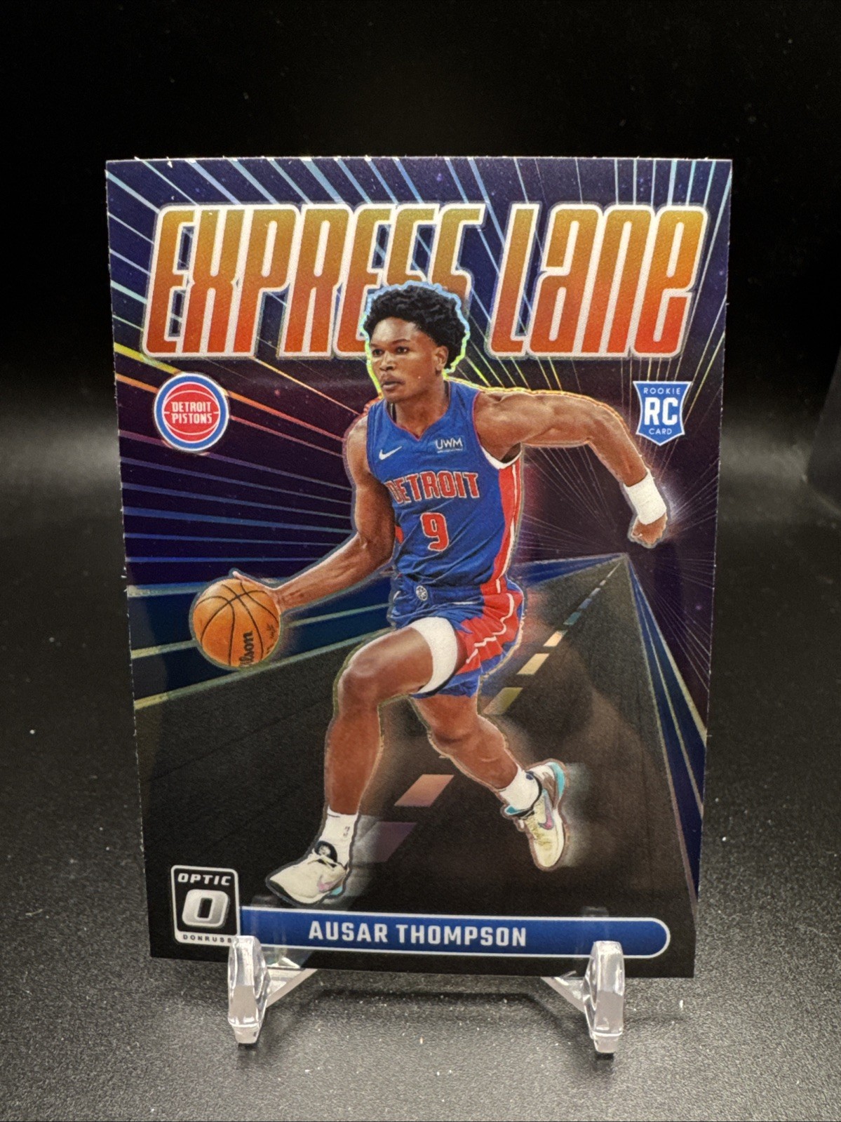 2023-24 Donruss Optic Basketball Express Lane Purple Prizm #18 Ausar Thompson RC