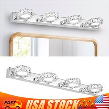 4-Light Bathroom Vanity Light Over Mirror Modern LED Crystal Wall Lamps Fixture