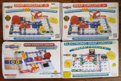 Lot 4 Electronic Snap Circuits / Snaptricity / JUNIOR SC-100 SCBE-75 Sets Elenco