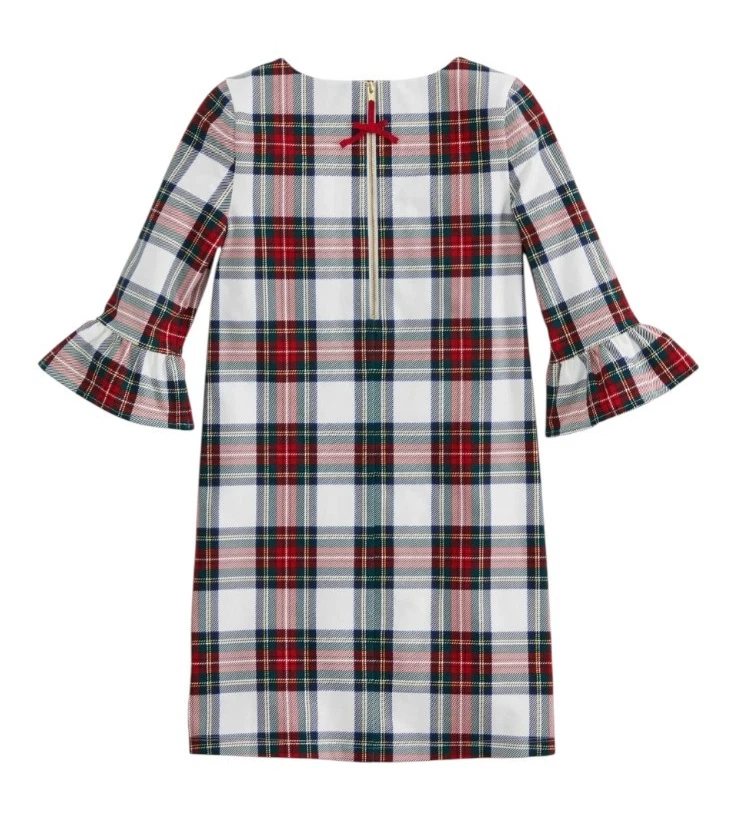 Vestido a Cuadros Tartán Manga Volantes Vineyard Vines Niñas S (7-8) Malvavisco Foto 2 de 4