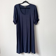 Karen Kane Women Dress 2X Pullover Stretch Puff Sleeves Midi Stretch Casual Chic