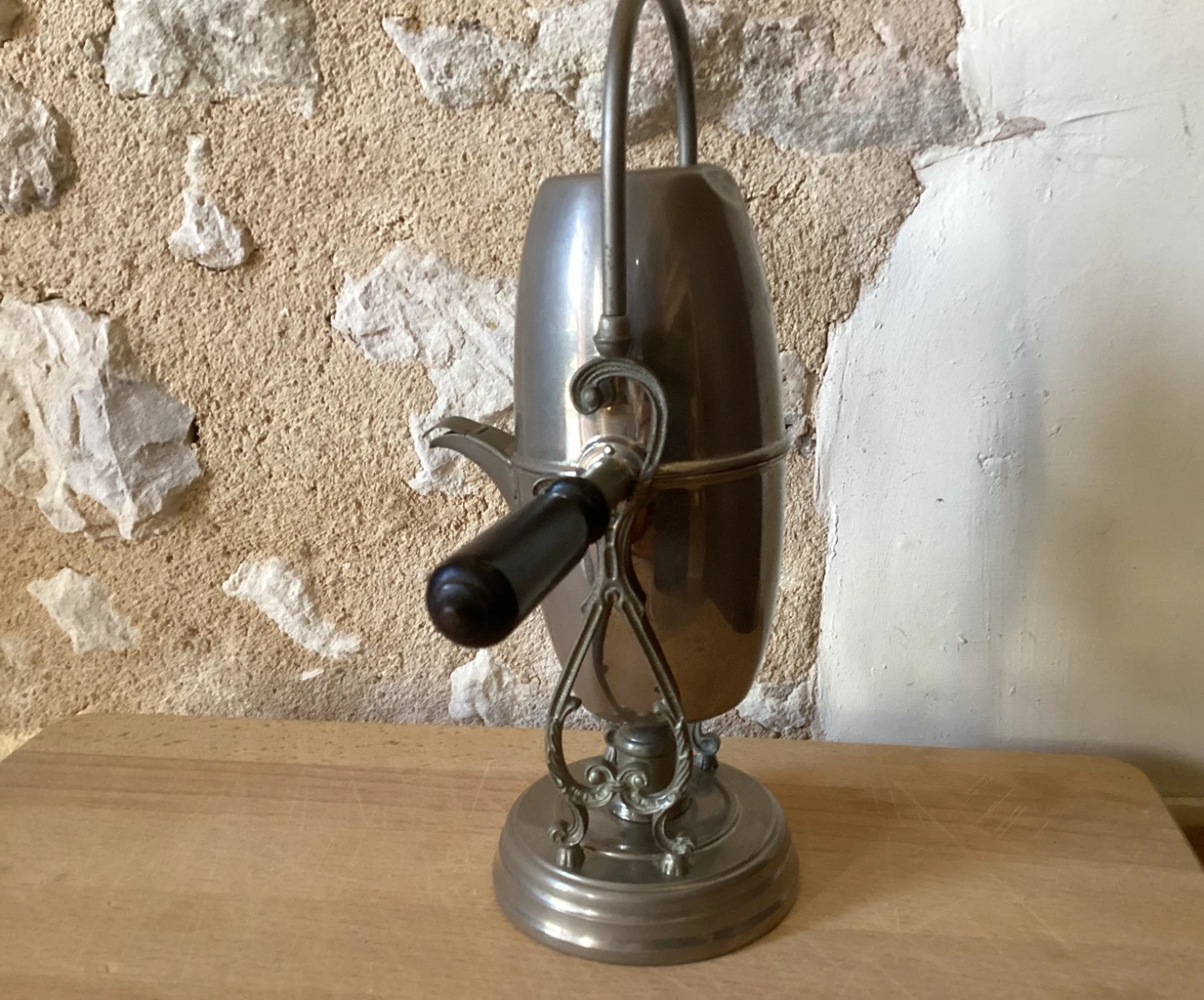 Vintage French Small Samovar Coffee Percolator with Stand