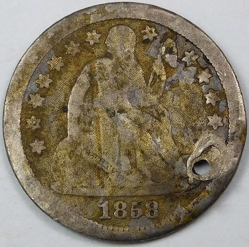 1858-S Seated Liberty Dime — photo from the most recent tracked eBay sale