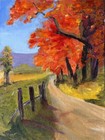 Original Morgan Oil Painting: 6x8 Fall Leaves Impressionism Art with Bold Colors — photo 1