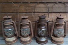 4 FeuerHand Western Germany kerosene Lanterns 275 Baby With Jena /Suprax Glass
