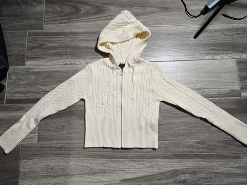 OFF WHITE Giacca maglione donna Forever 21 panna taglia media