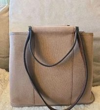 HERMES Cabas Elan PM Etoupe Beige Used