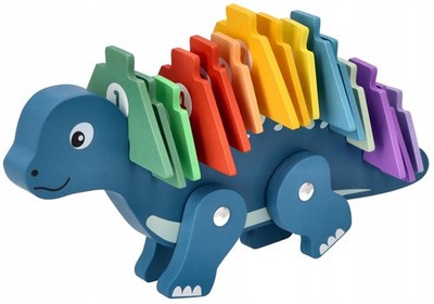 Holz Dinosaurier Zahlenpuzzle 1-15 für Kinder ab 3+, Lernspielzeug
