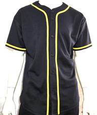 2 BASEBALL jerseys FOR MEN/WOMEN, NEW, Black / yellow, size Medium, made in USA.