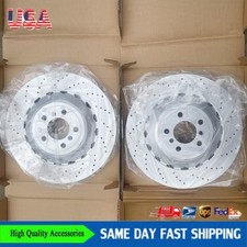 Set of 2 Rear Vented & Drilled Disc Brake Rotors For BMW F10 F12 F13 M5 M6