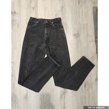 VTG 1990s Wranglers High Rise Black Wash Denim Jeans Made in USA 100 Cotton