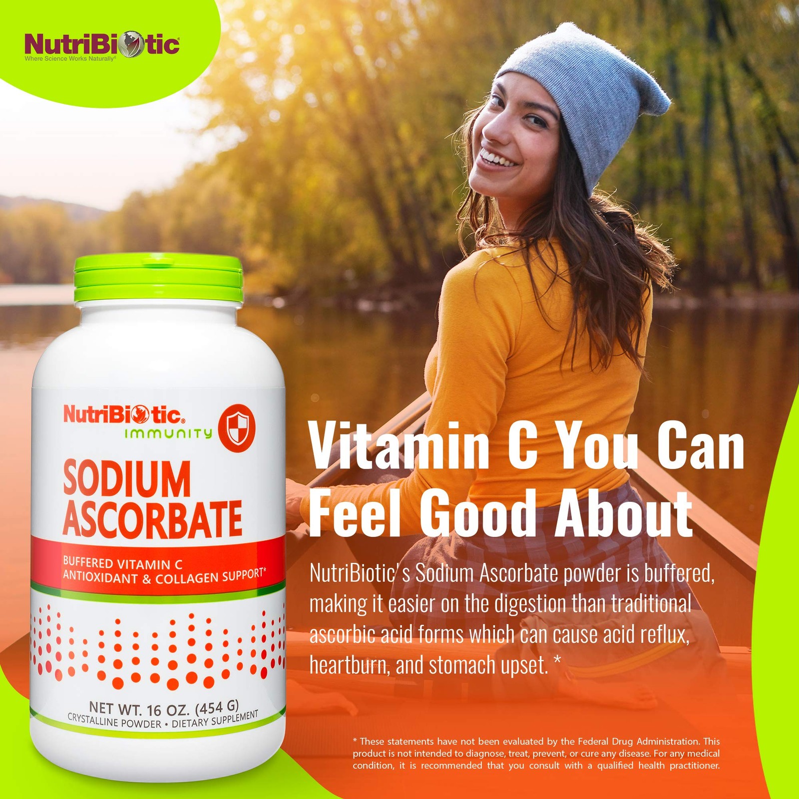 NutriBiotic - Sodium Ascorbate Buffered Vitamin C Powder, 16 Oz | Vegan, Non-...