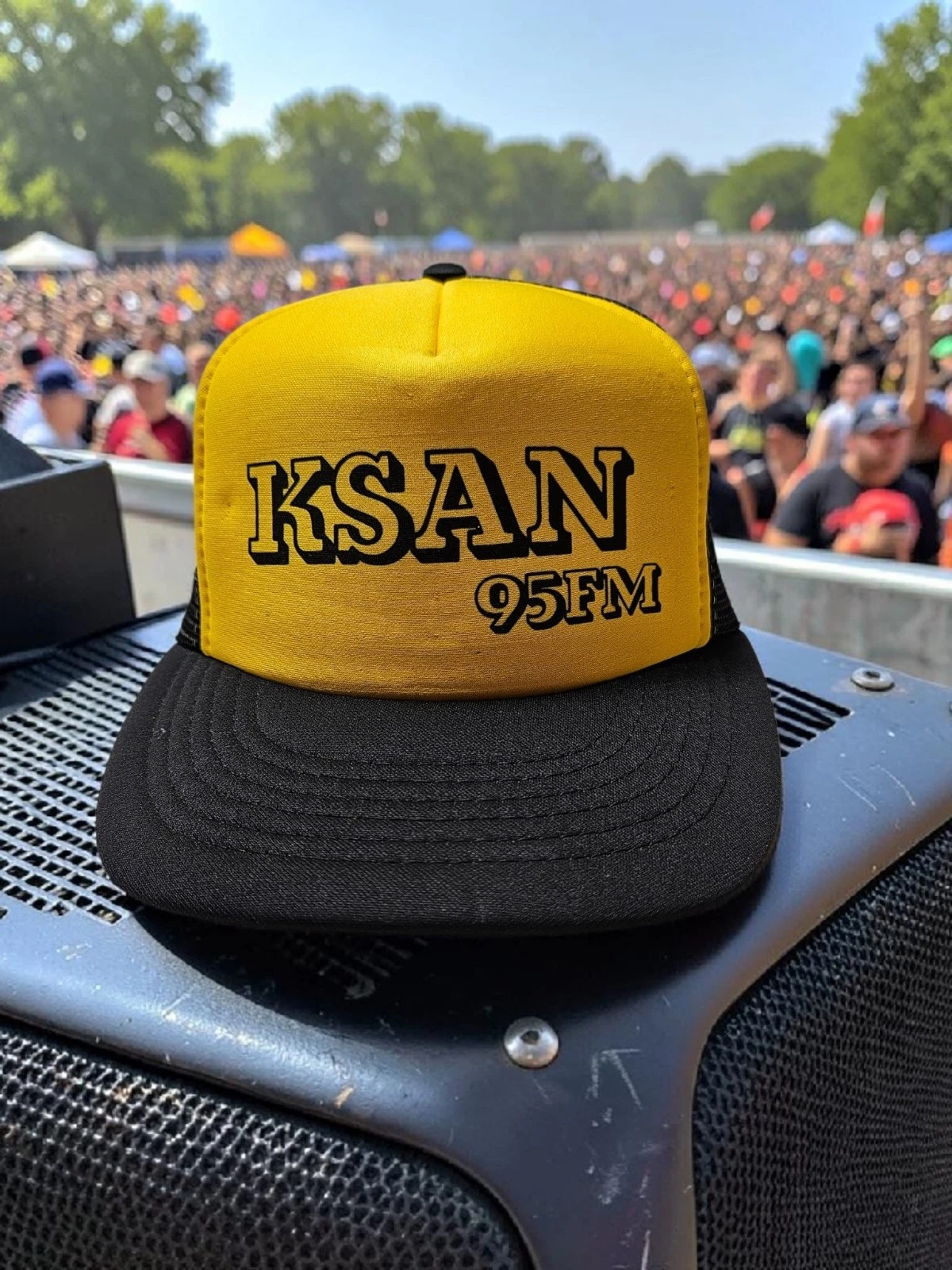 KSAN 95 FM Trucker Hat Cap Vintage San Francisco CA Snapback Mesh Foam Defunct