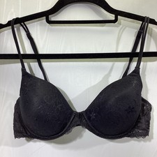 Playtex It Fits Bra Black Lacy 38B Demi Underwire Vintage