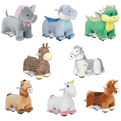 Qaba 6V Kids Electric Ride on Animal with Music Forward