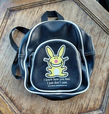 Jim Benton Happy Bunny Y2K Mini Backpack  I Know How You Feel I Just Don t Care 
