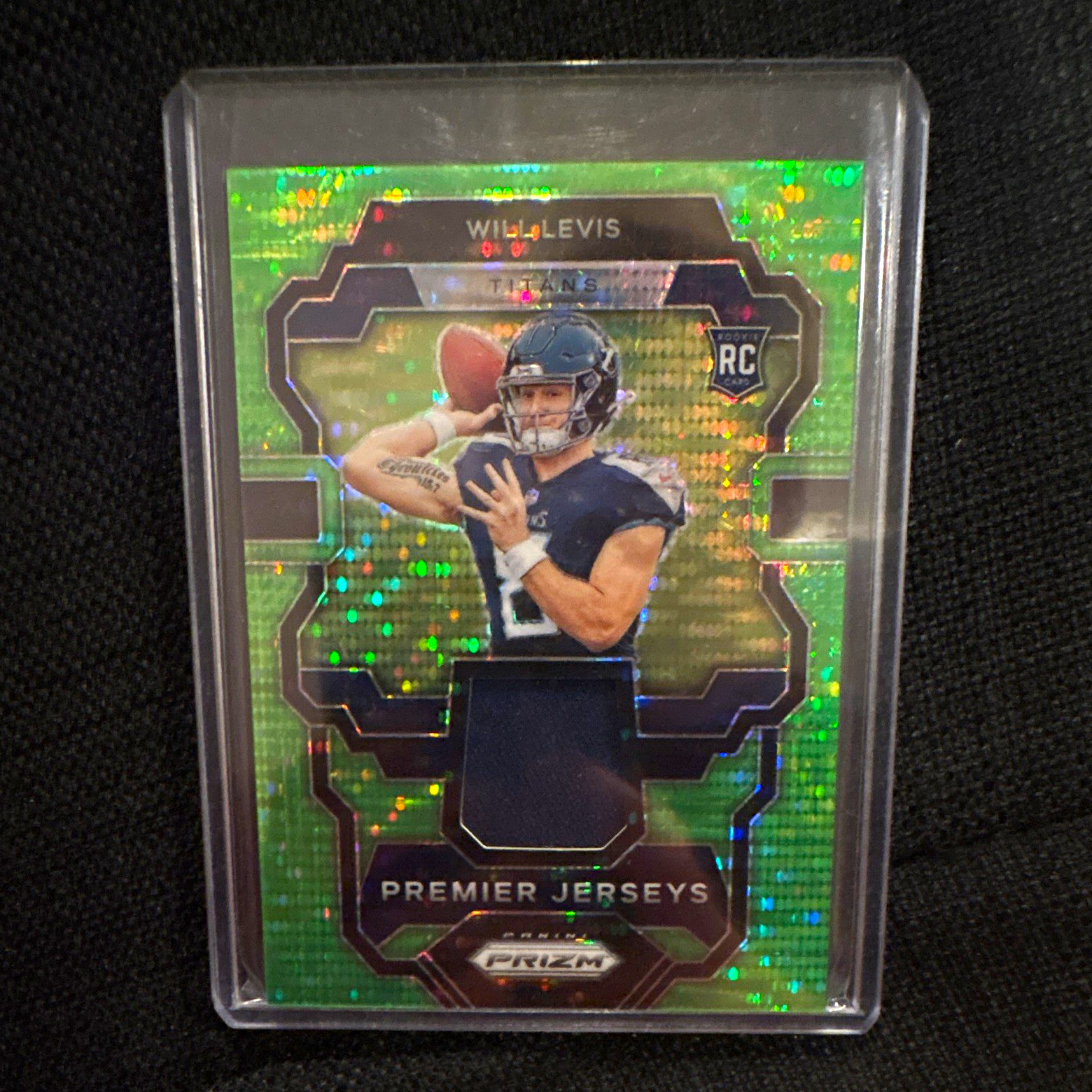 2023 Panini Prizm Premier Jerseys Will Levis RC #PJ-WL Neon Green Pulsar