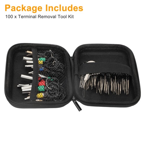 100pcs Pin Ejector Wire Kit Extractor Connector Puller Car Terminal Removal Tool - Foto 12 di 13