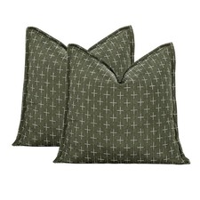 18x18 Olive Green Throw Pillow Covers Set of 2 Farmhouse Texture Pillow Cover...