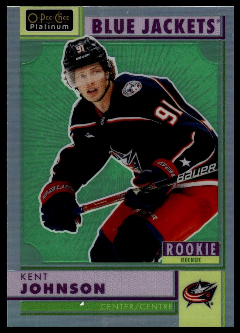2022-23 O-Pee-Chee Platinum RC #R-71 Kent Johnson Retro-Rainbow