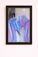 Stallions in Love Expressive Acrylic Painting 16x20 Romantic Modern Art