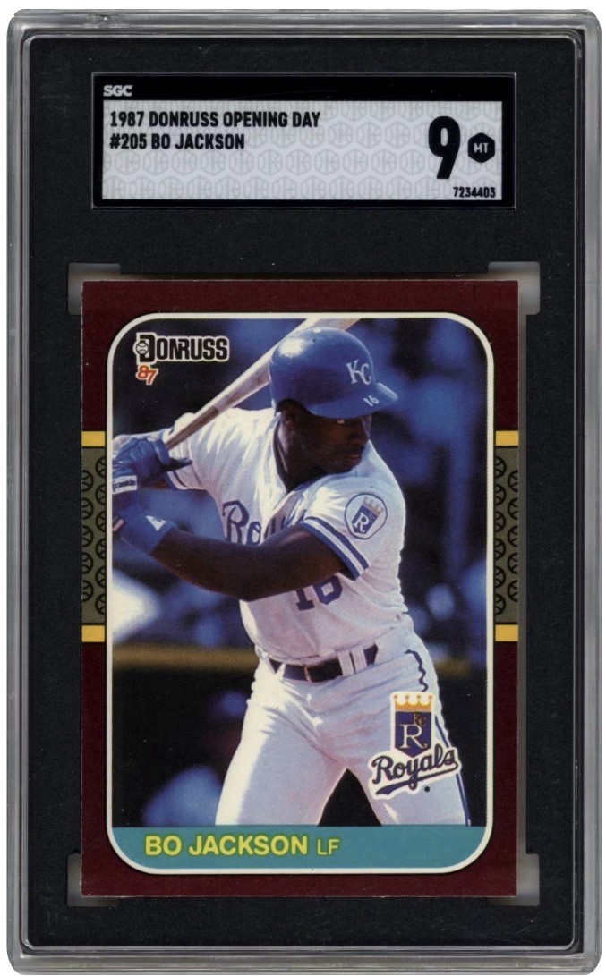 Bo Jackson #205 1987 Donruss Opening Day Kansas City Royals SGC 9